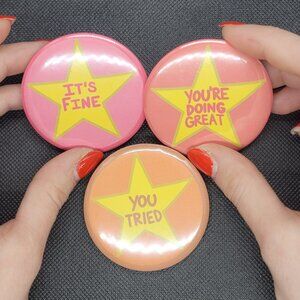 Sarcastic Stars Pinback Button Set 2